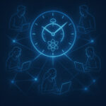 AI generated image depicting time allocation to a quantum computer for different users